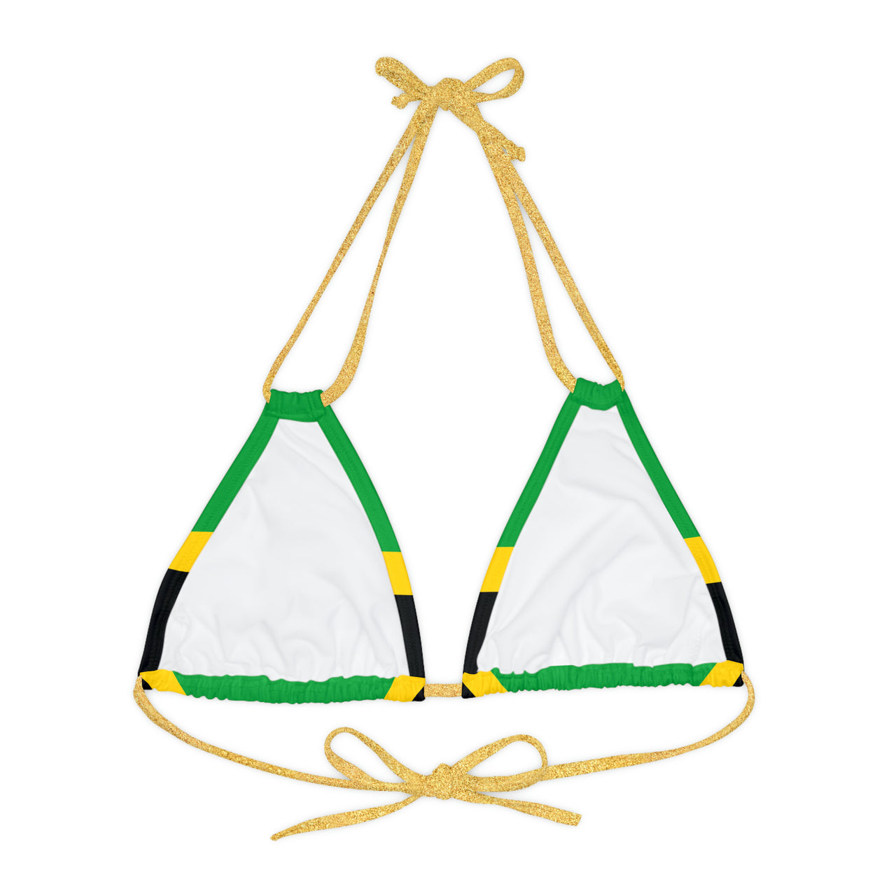 Jamaican Flag Strappy Triangle Bikini Top (AOP)