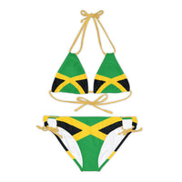 Thumbnail for Jamaican Flag Strappy Bikini Set (AOP)