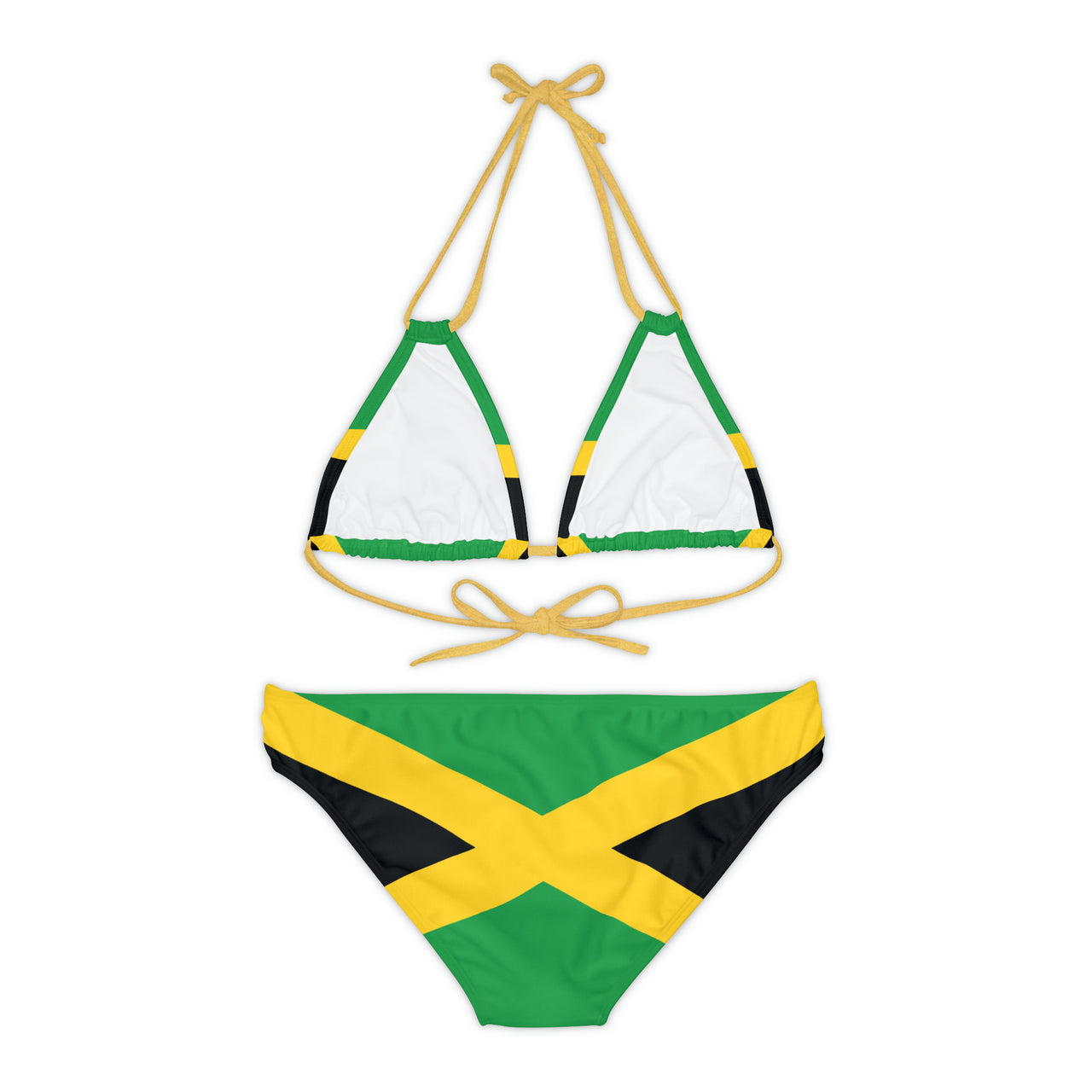 Jamaican Flag Strappy Bikini Set (AOP)