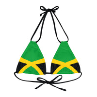 Thumbnail for Jamaican Flag Strappy Triangle Bikini Top (AOP)