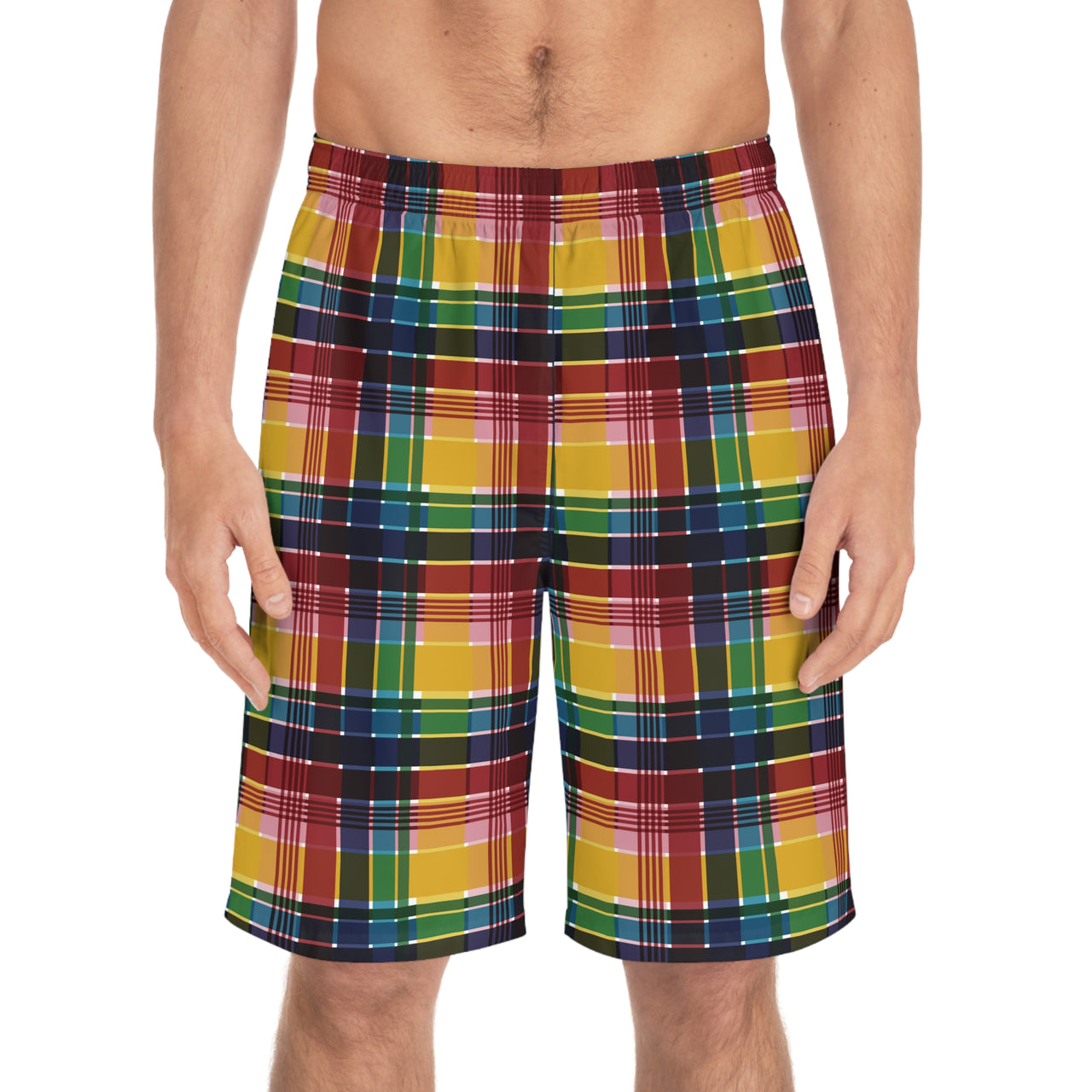 Virgin Islands Madras Men's Board Shorts (AOP)