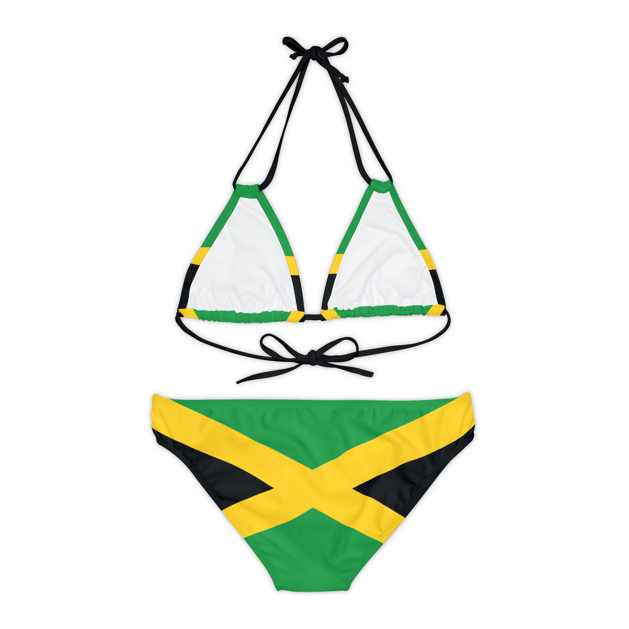 Jamaican Flag Strappy Bikini Set (AOP)