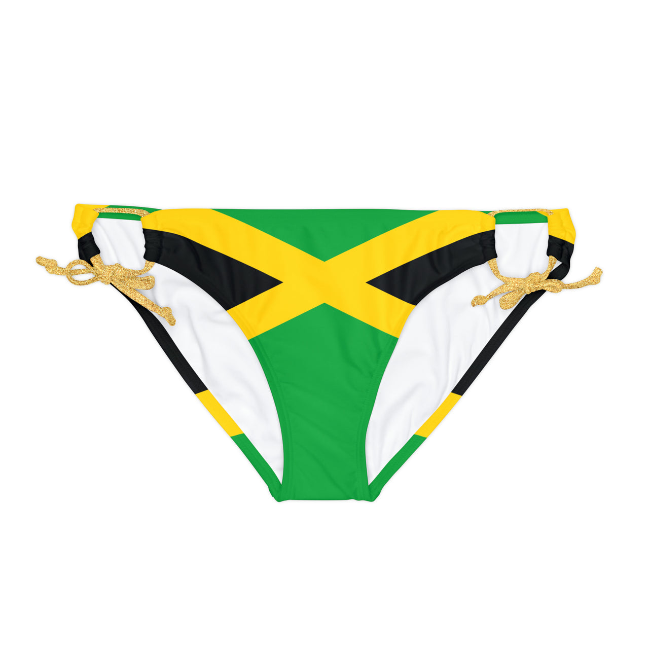 Jamaican Flag Loop Tie Side Bikini Bottom (AOP)