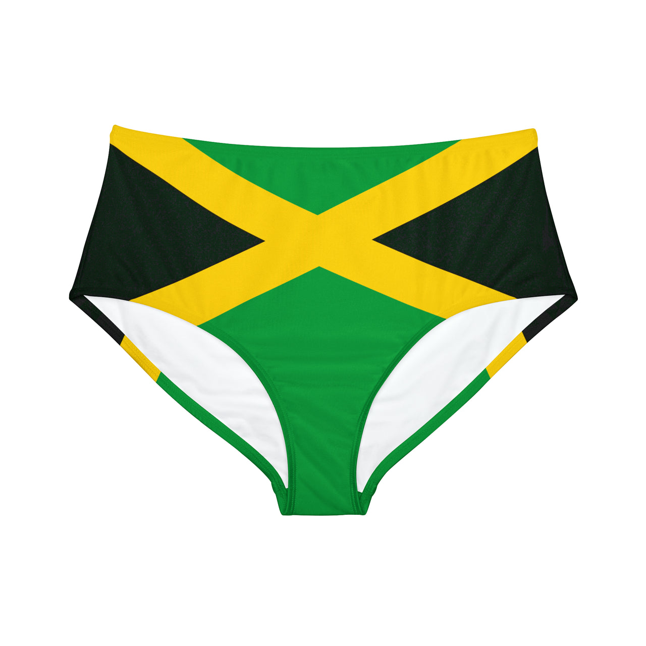 Jamaican Flag High-Waist Hipster Bikini Bottom (AOP)