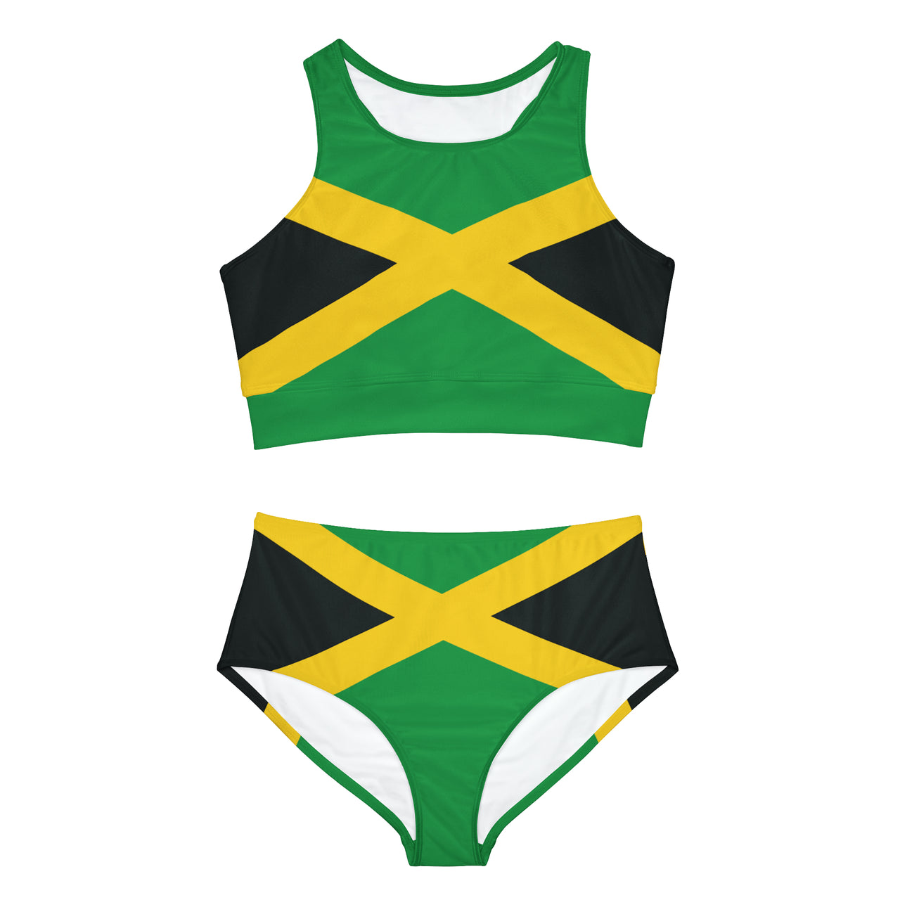 Jamaican Flag Sporty Bikini Set