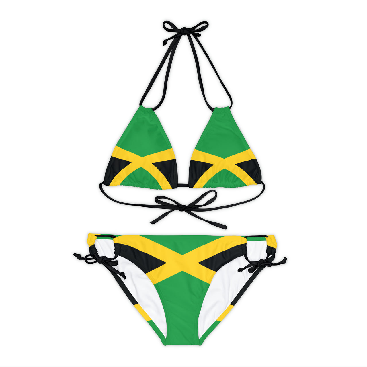 Jamaican Flag Strappy Bikini Set (AOP)