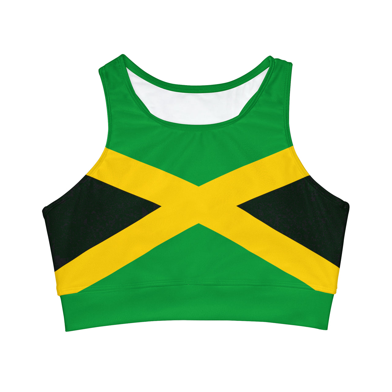 Jamaican Flag High Neck Crop Bikini Top