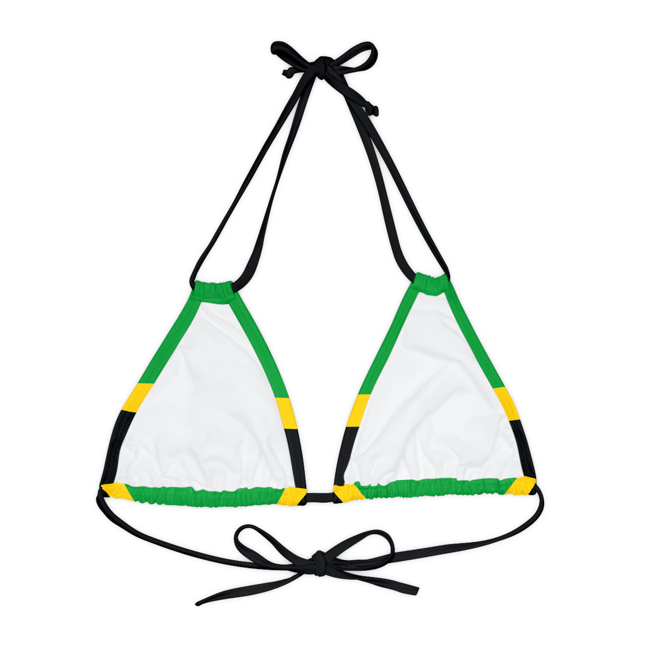 Jamaican Flag Strappy Triangle Bikini Top (AOP)