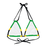 Thumbnail for Jamaican Flag Strappy Triangle Bikini Top (AOP)