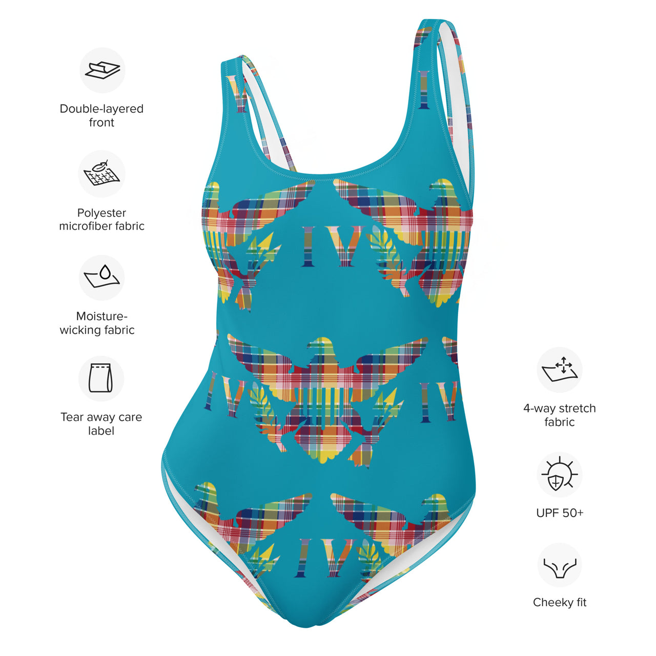 blue madras flag One-Piece Swimsuit