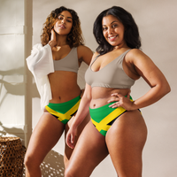 Thumbnail for Jamaican Flag Recycled high-waisted bikini bottom