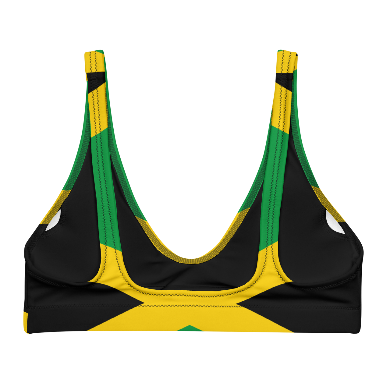 Jamaican Flag Recycled padded bikini top