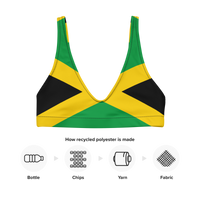 Thumbnail for Jamaican Flag Recycled padded bikini top