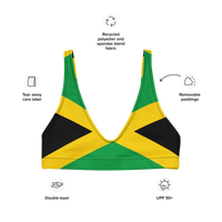 Thumbnail for Jamaican Flag Recycled padded bikini top