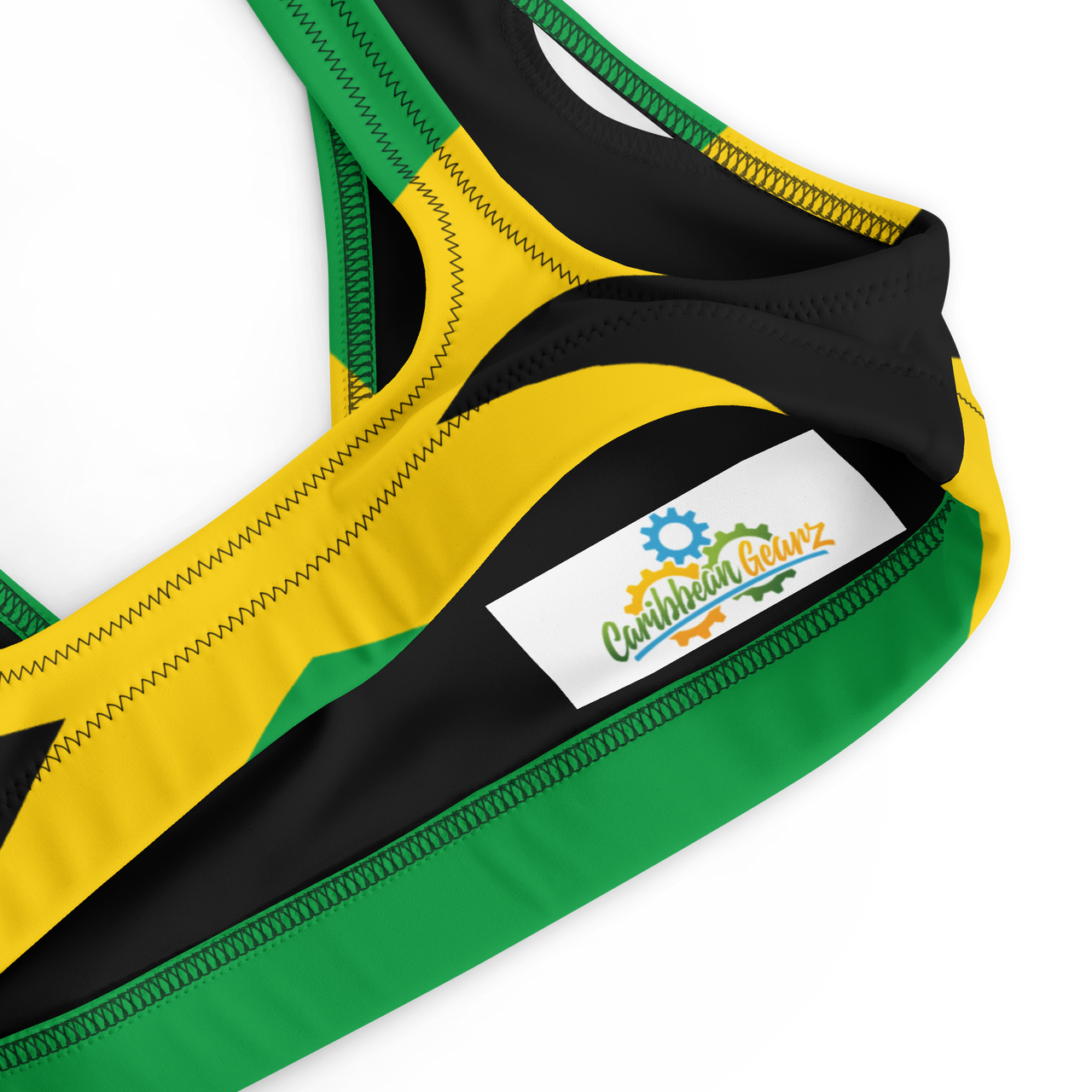 Jamaican Flag Recycled padded bikini top