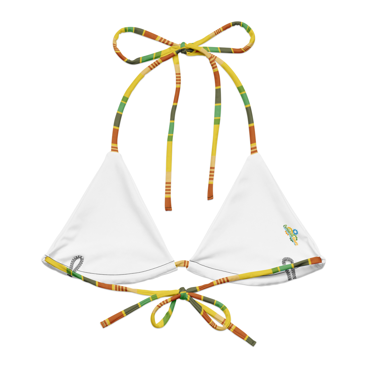 Virgin Islands Madras recycled string bikini top