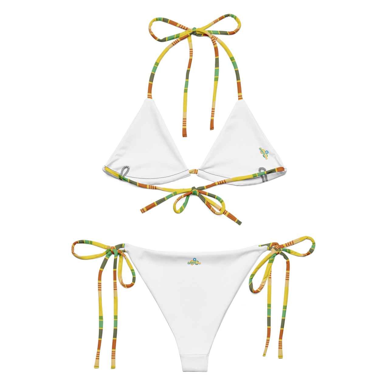 Virgin Islands Madras All-over print recycled string bikini