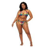 Thumbnail for Virgin Islands Madras All-over print recycled string bikini