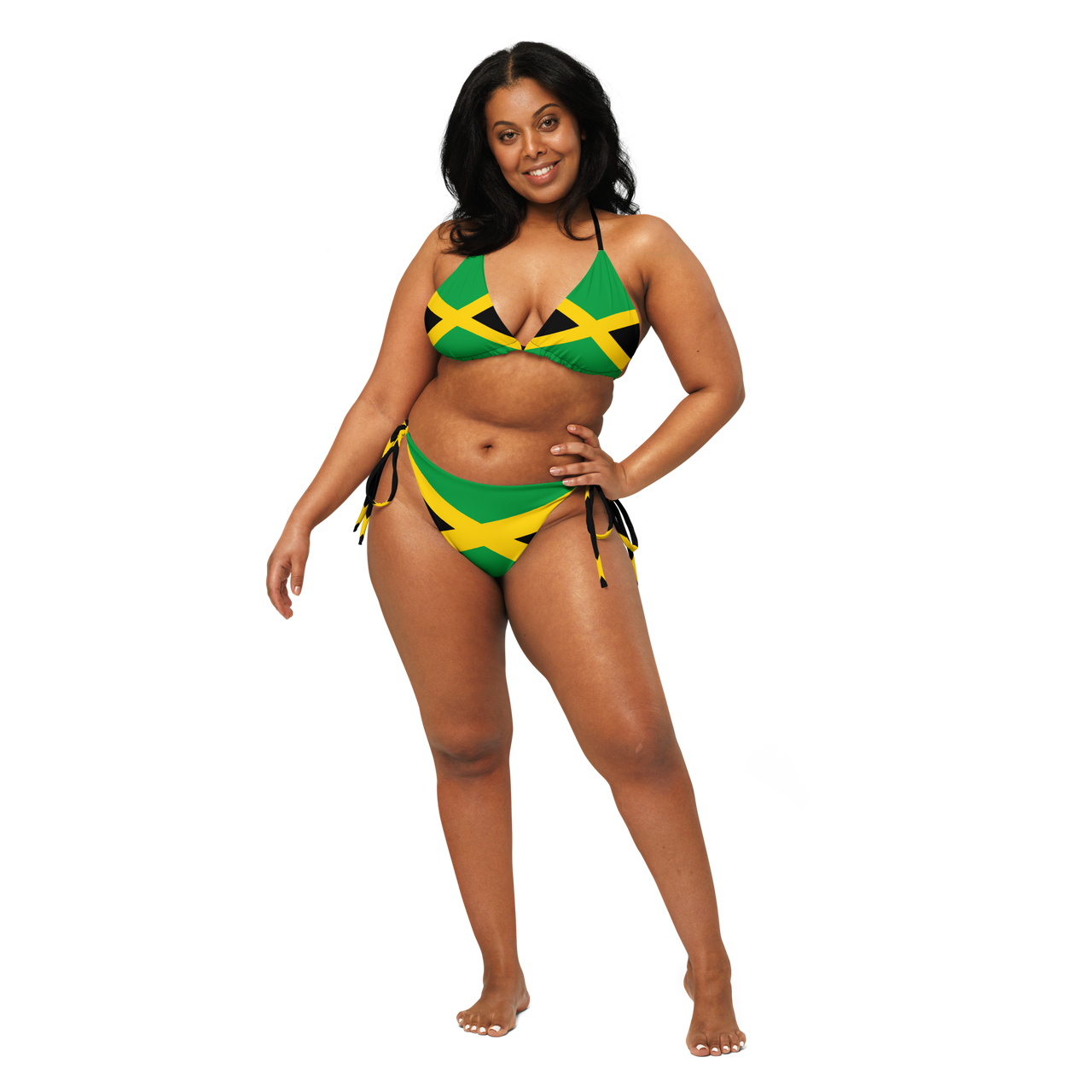 Jamaican Flag recycled string bikini