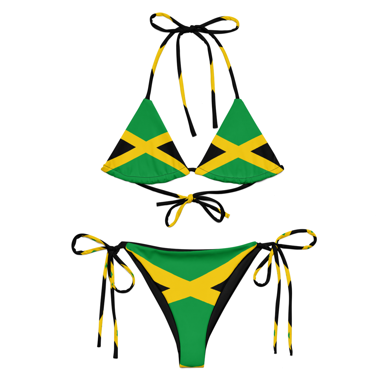 Jamaican Flag recycled string bikini