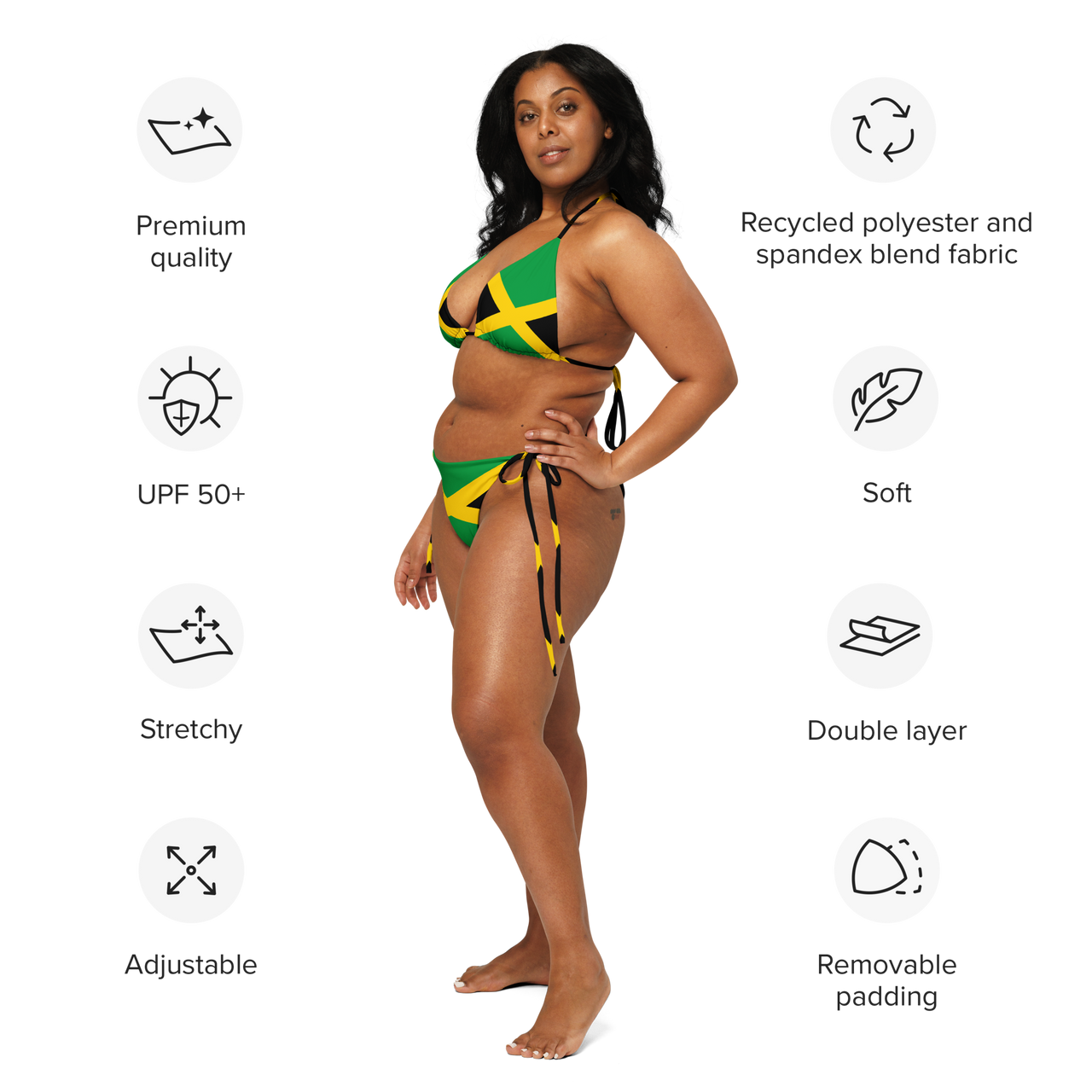 Jamaican Flag recycled string bikini