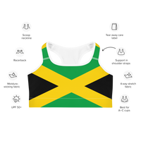 Thumbnail for Jamaican Flag Sports bra