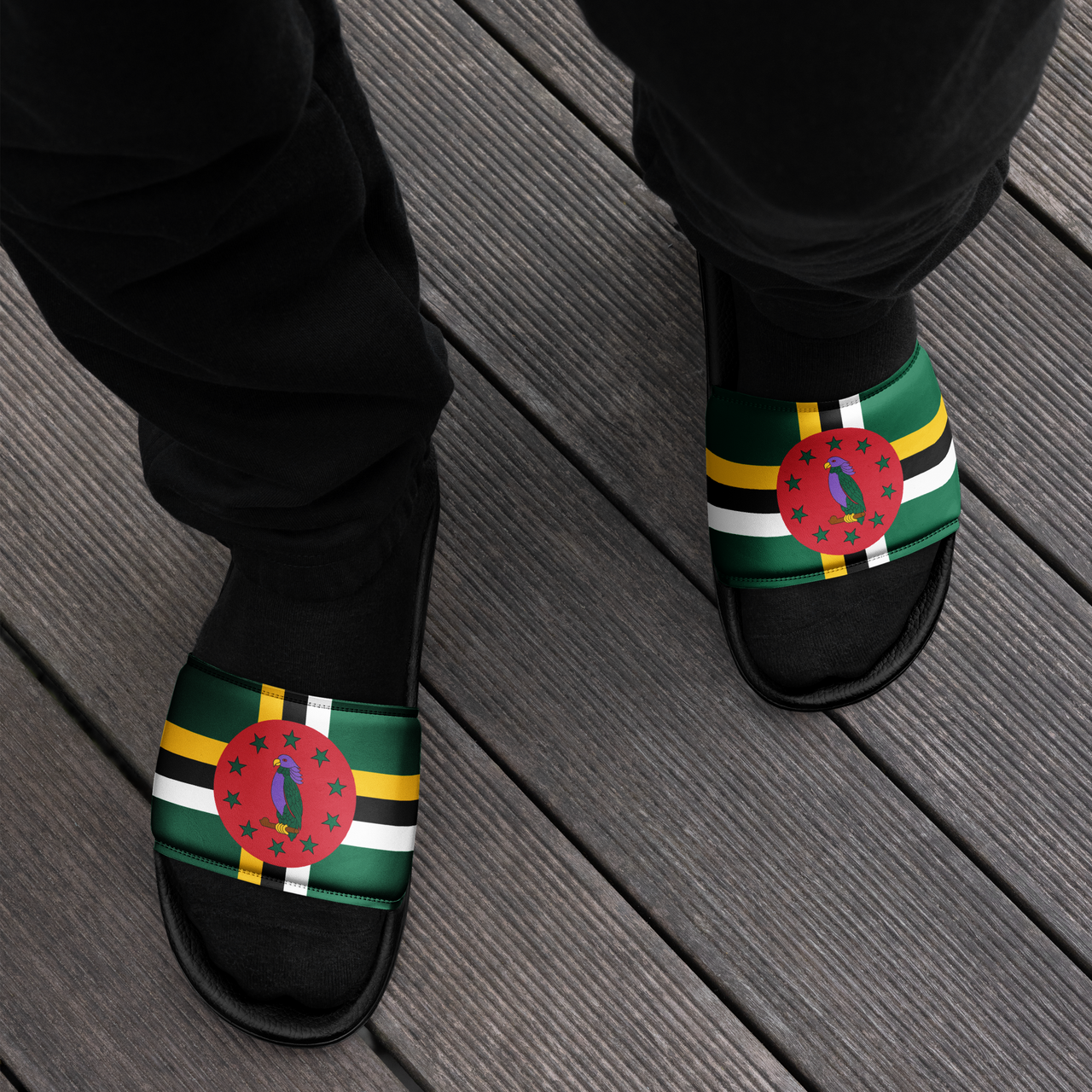 Dominica Flag Men’s slides