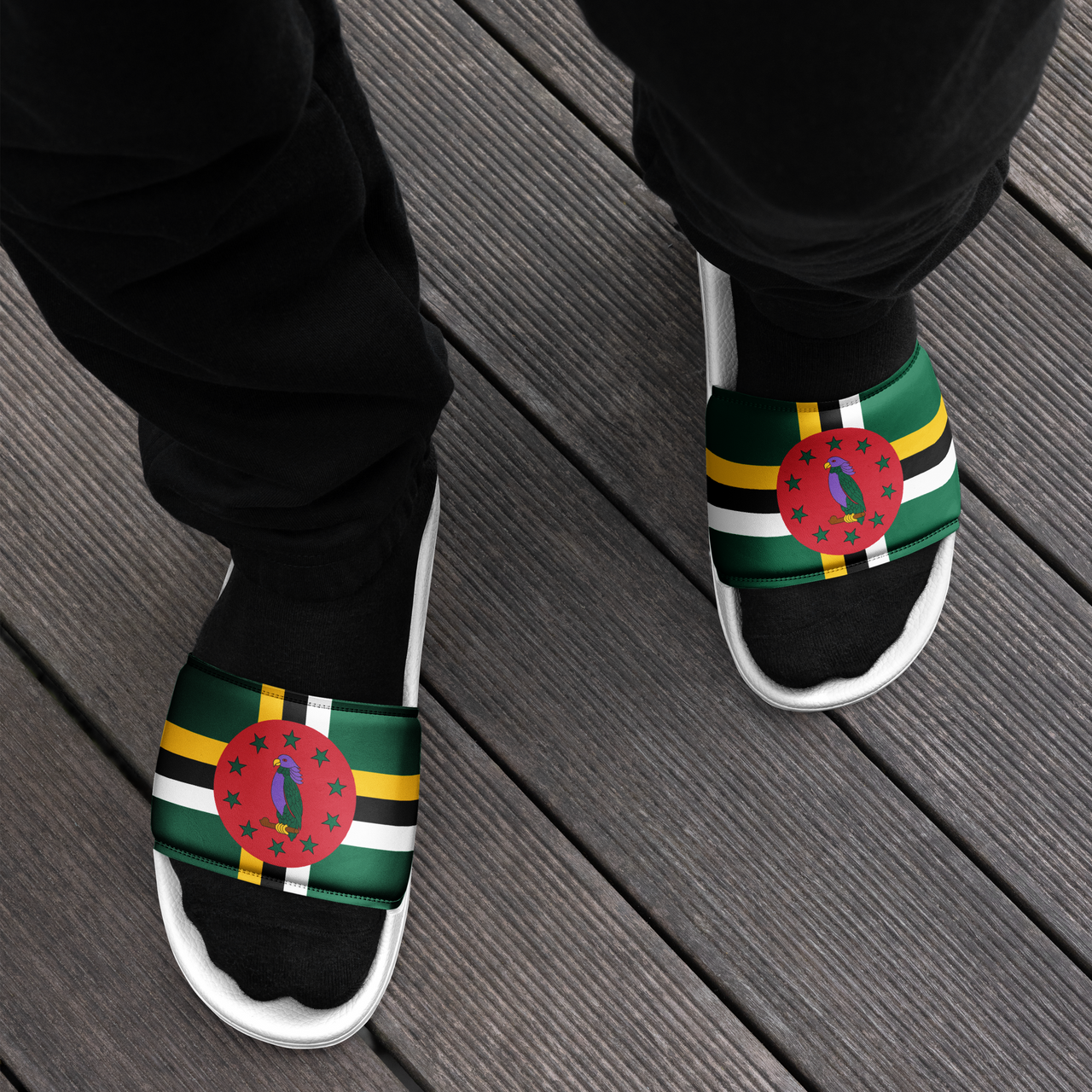 Dominica Flag Men’s slides