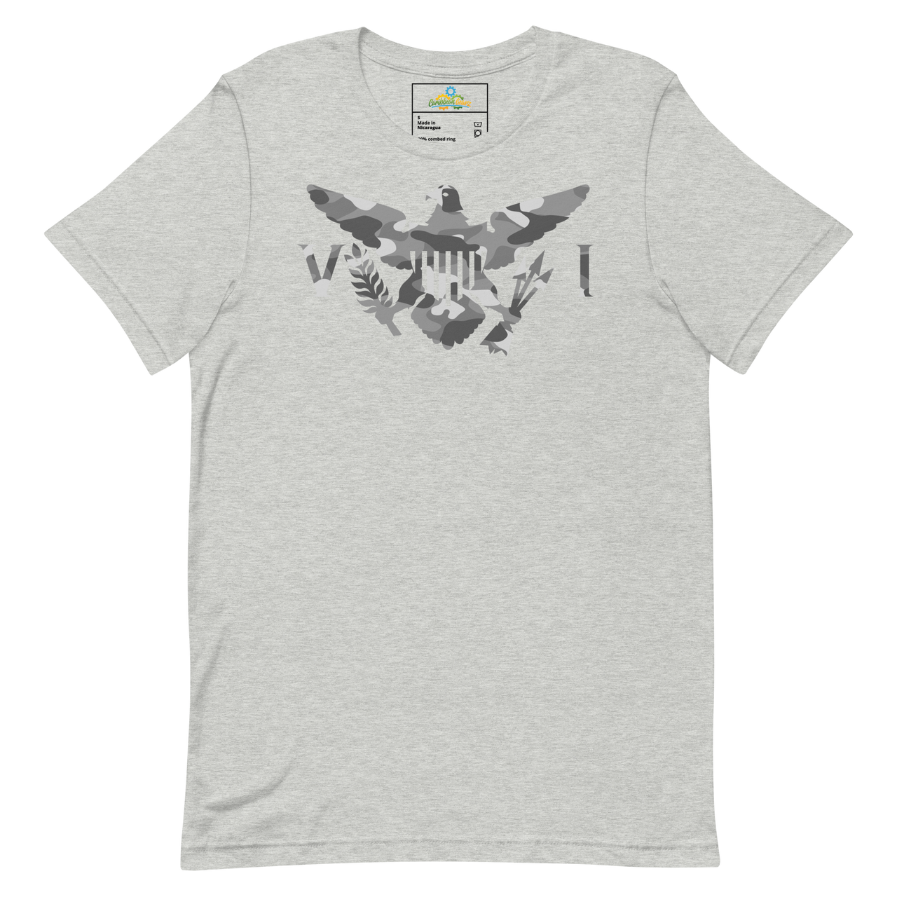 Virgin Islands Flag Snow Camo Unisex t-shirt