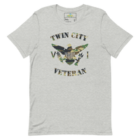 Thumbnail for Twin City Veteran Green Camo Virgin Islands Flag Unisex T-Shirt