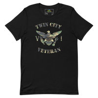 Thumbnail for Twin City Veteran Green Camo Virgin Islands Flag Unisex T-Shirt