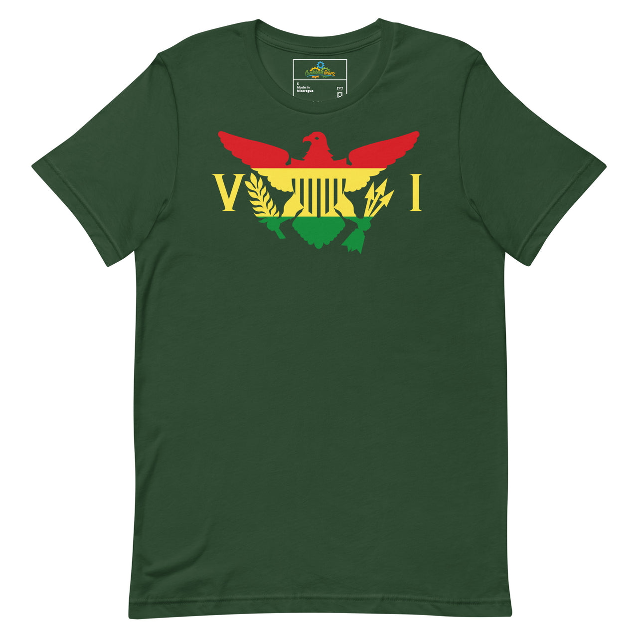 Virgin Islands Ytes Gold Green Horizontal Flag Unisex t-shirt