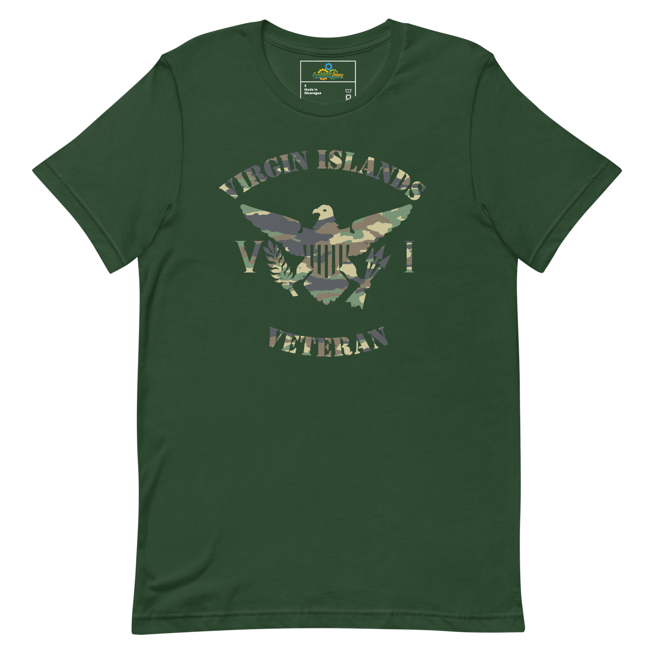 Virgin Islands Veteran Green Camo Unisex t-shirt