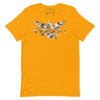 Thumbnail for Virgin Islands Flag Orange Grey White Camo Unisex t-shirt