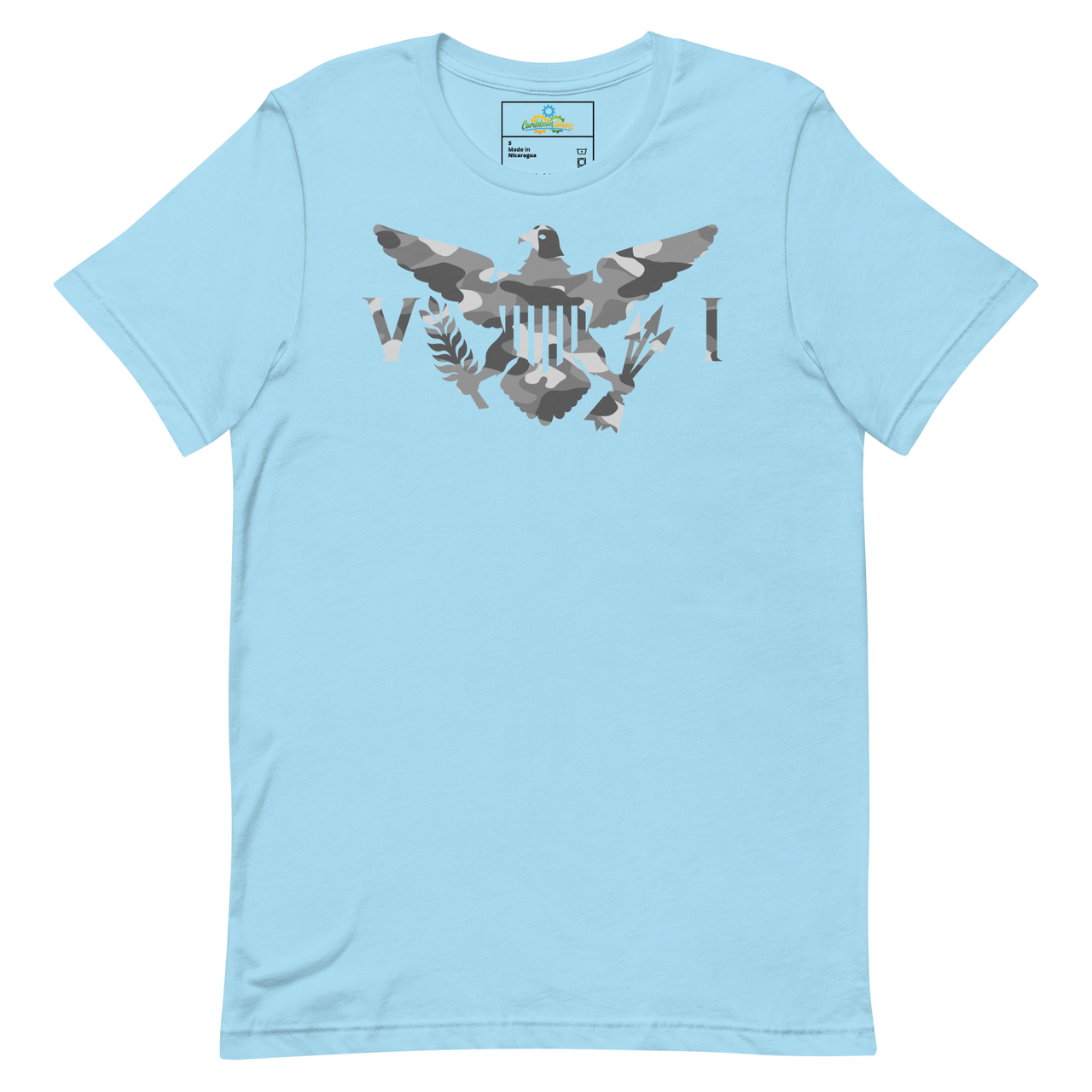 Virgin Islands Flag Snow Camo Unisex t-shirt