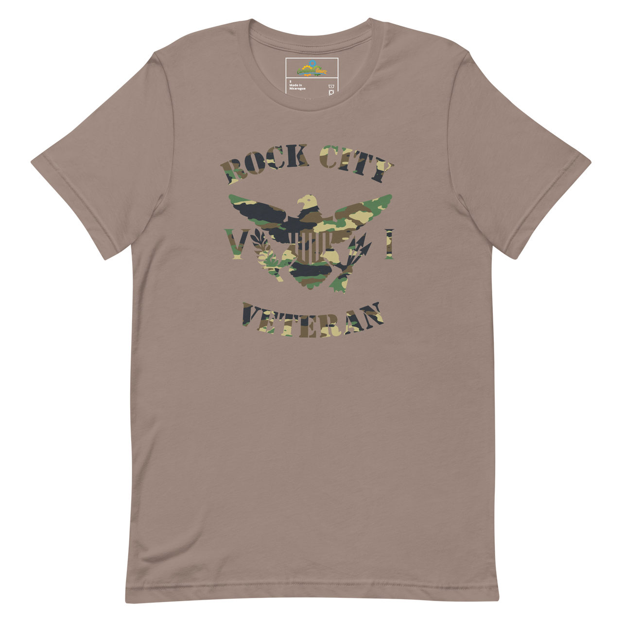 Rock City Veteran Green Camo Virgin Islands Flag Unisex T-Shirt