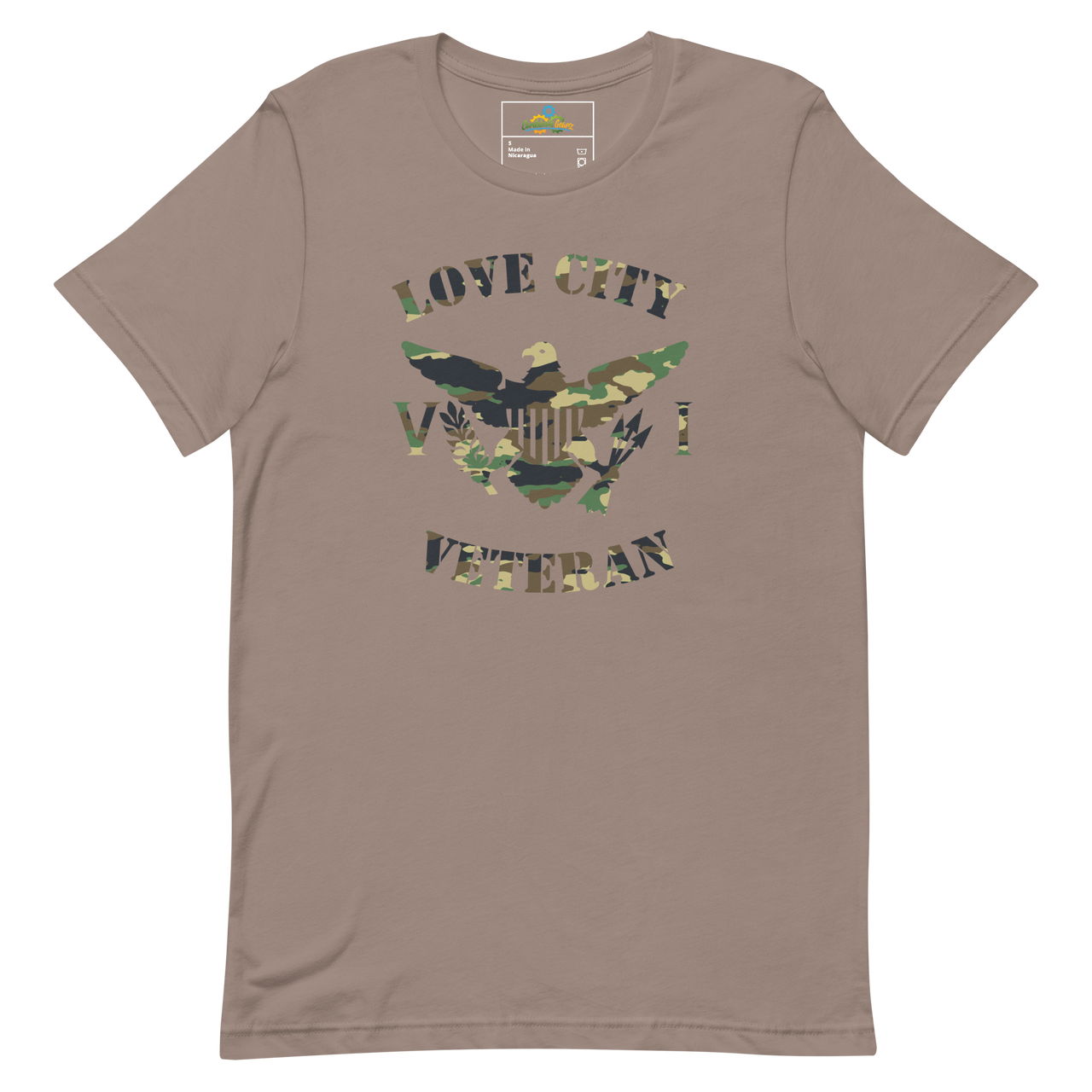 Love City Veteran Green Camo Virgin Islands Flag Unisex T-Shirt