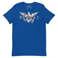 Thumbnail for Virgin Islands Flag Orange Grey White Camo Unisex t-shirt