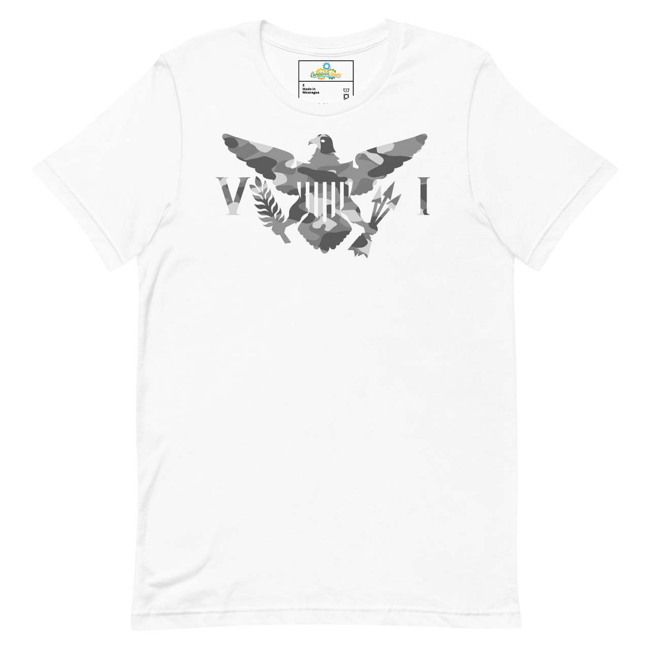 Virgin Islands Flag Snow Camo Unisex t-shirt