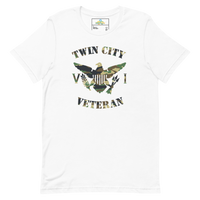 Thumbnail for Twin City Veteran Green Camo Virgin Islands Flag Unisex T-Shirt