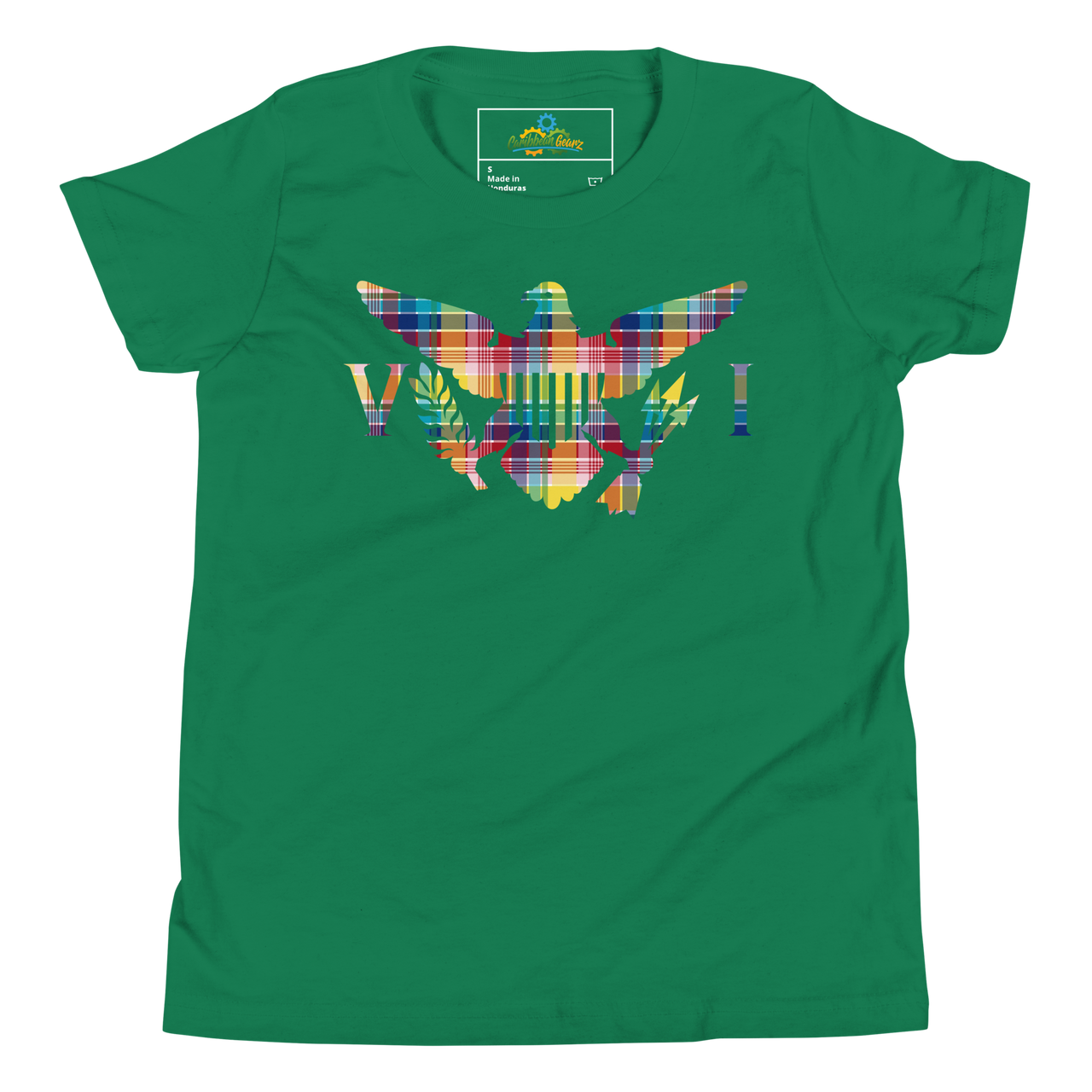 Virgin Islands Madras Flag Youth Short Sleeve T-Shirt