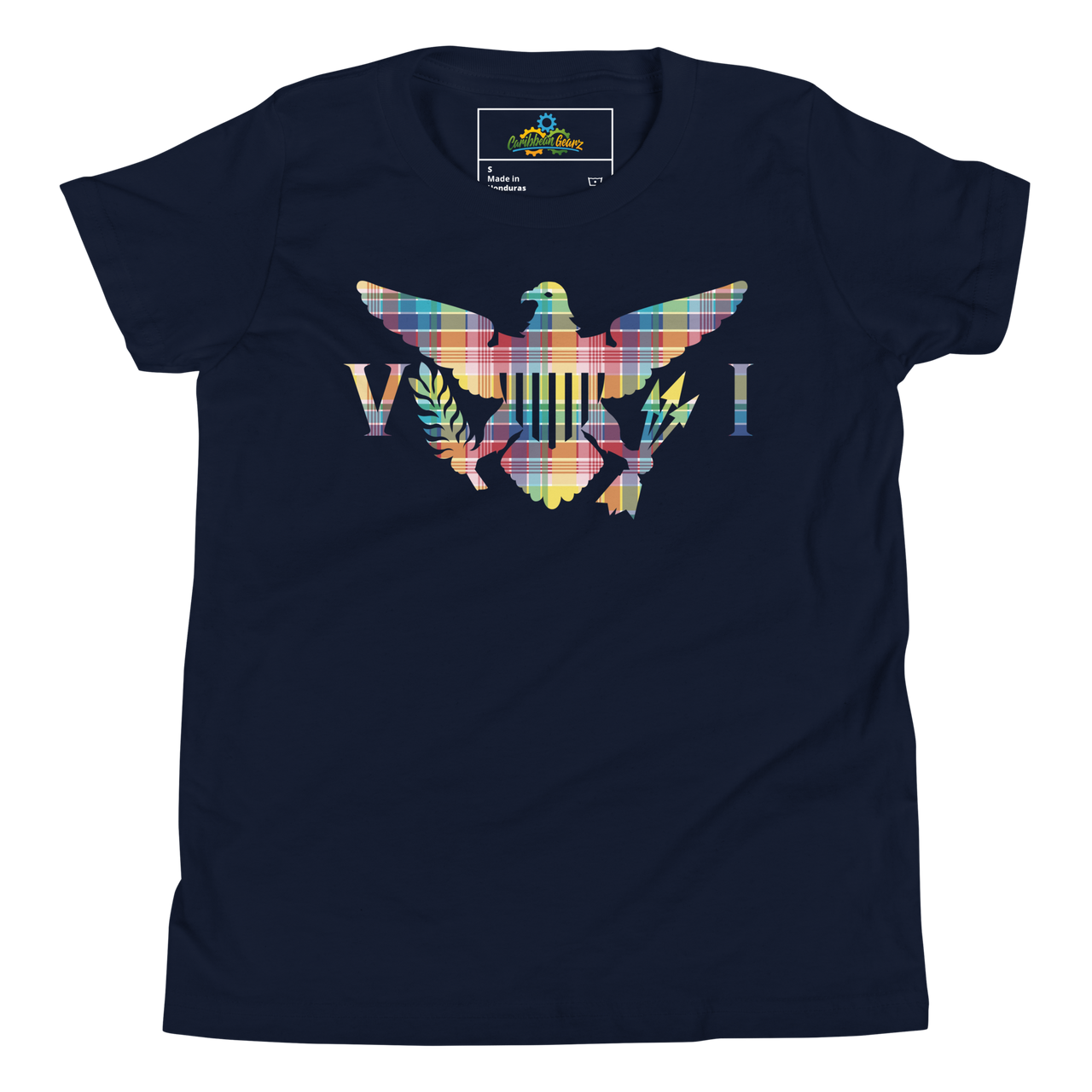 Virgin Islands Madras Flag Youth Short Sleeve T-Shirt