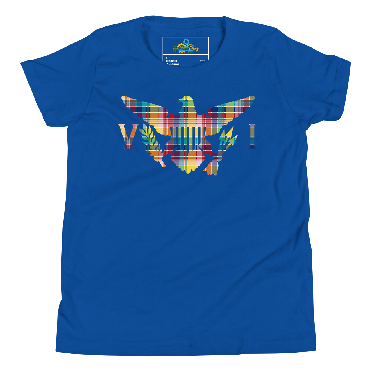 Virgin Islands Madras Flag Youth Short Sleeve T-Shirt