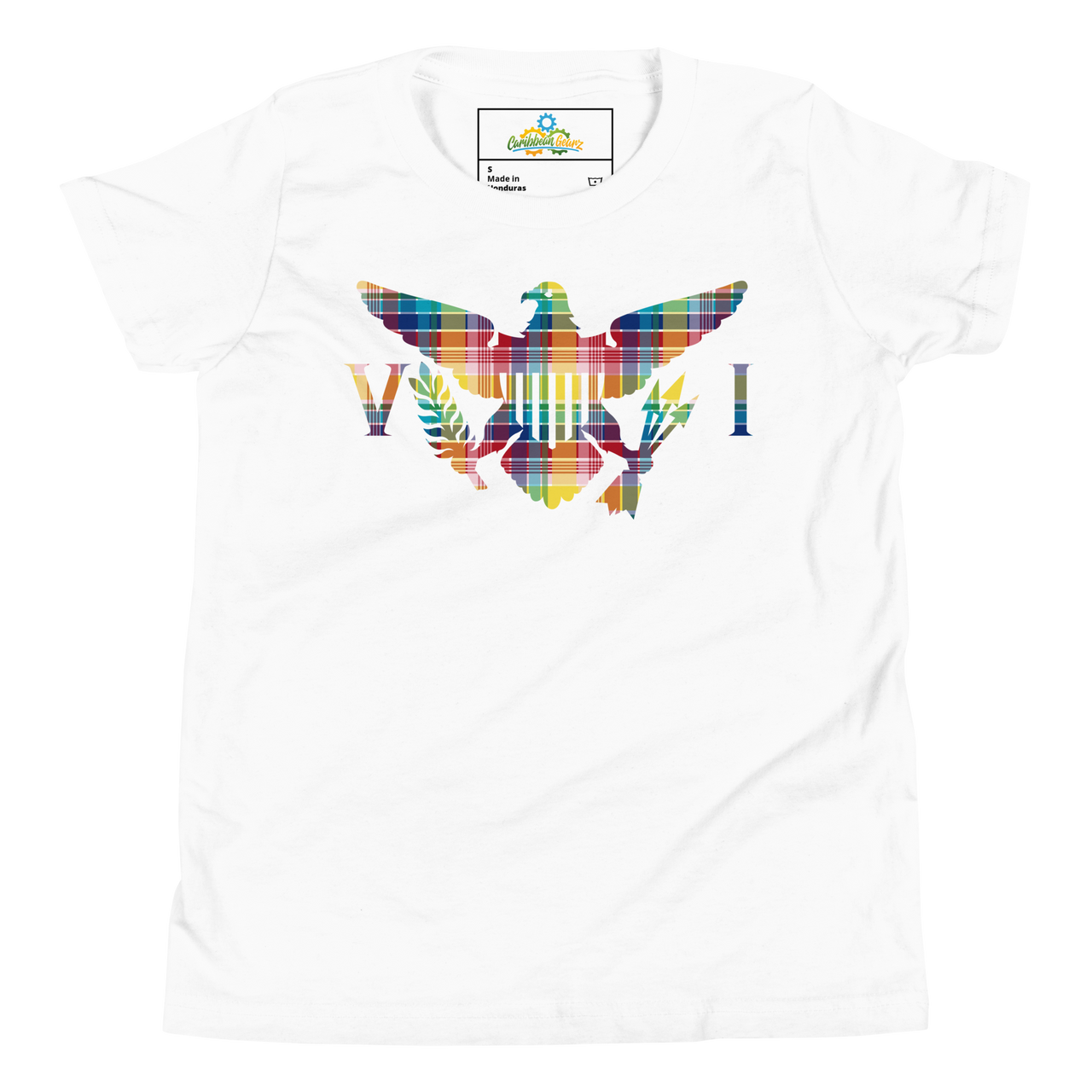 Virgin Islands Madras Flag Youth Short Sleeve T-Shirt