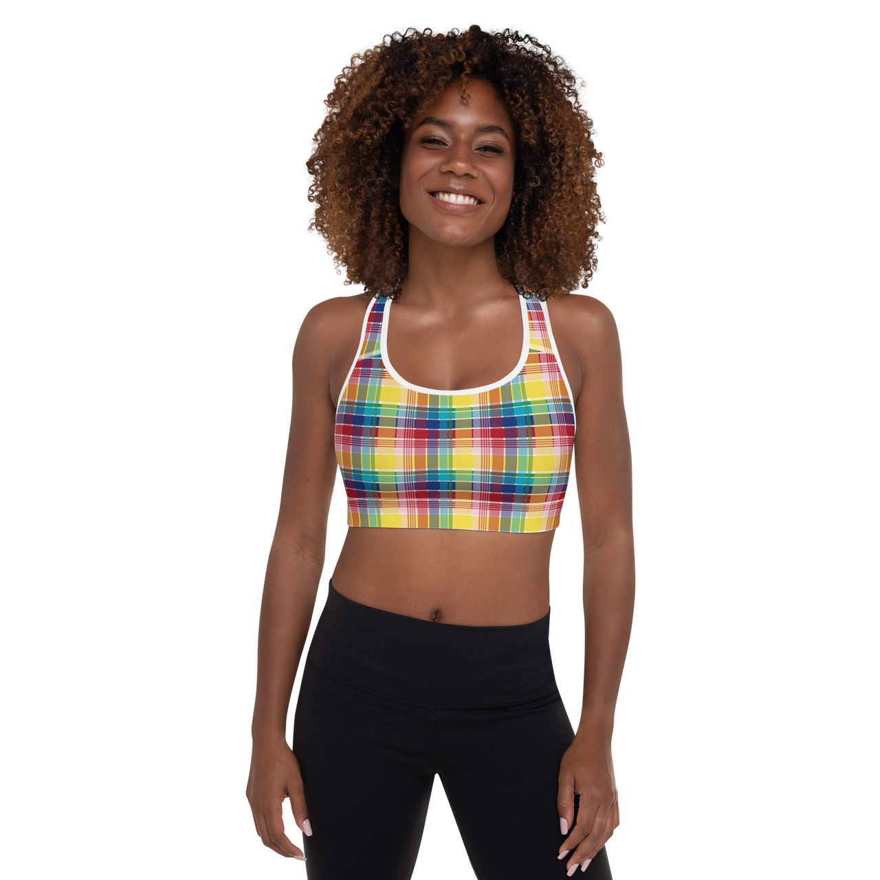 Virgin Islands Madras Padded Sports Bra