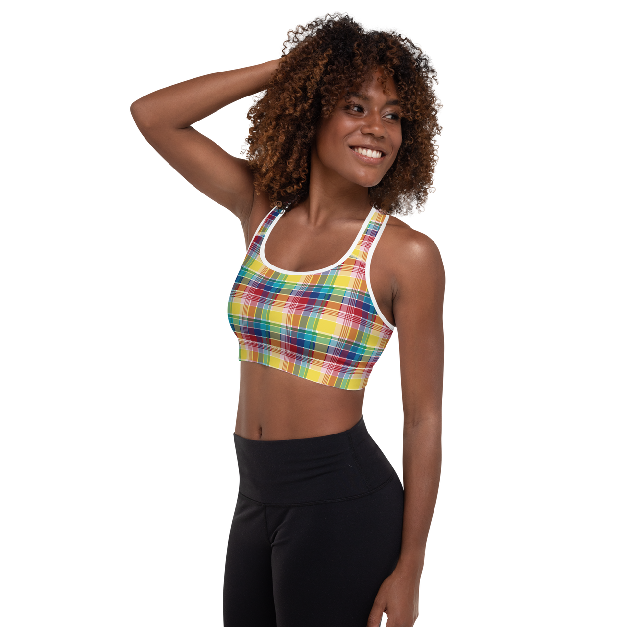 Virgin Islands Madras Padded Sports Bra