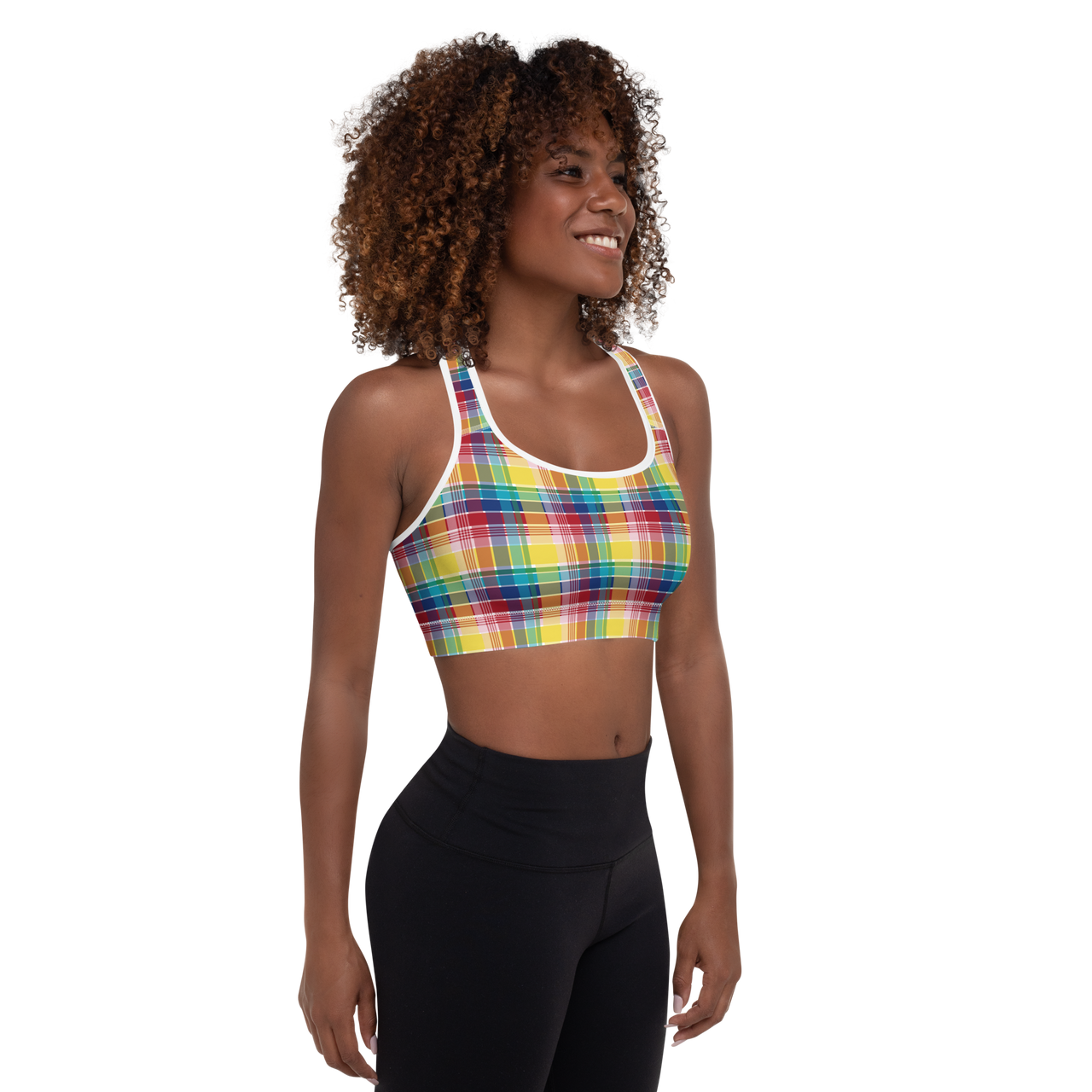 Virgin Islands Madras Padded Sports Bra