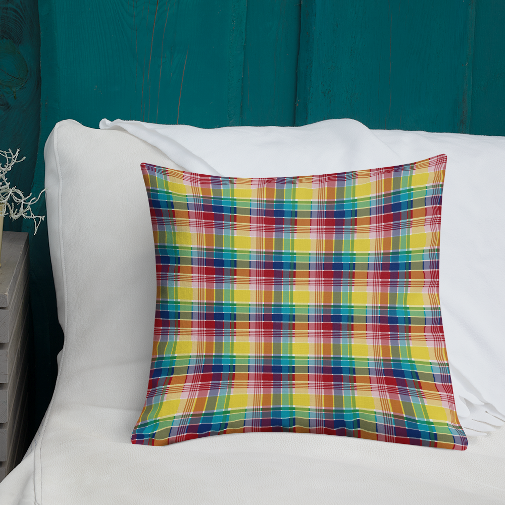 Virgin Islands Madras Throw Premium Pillow