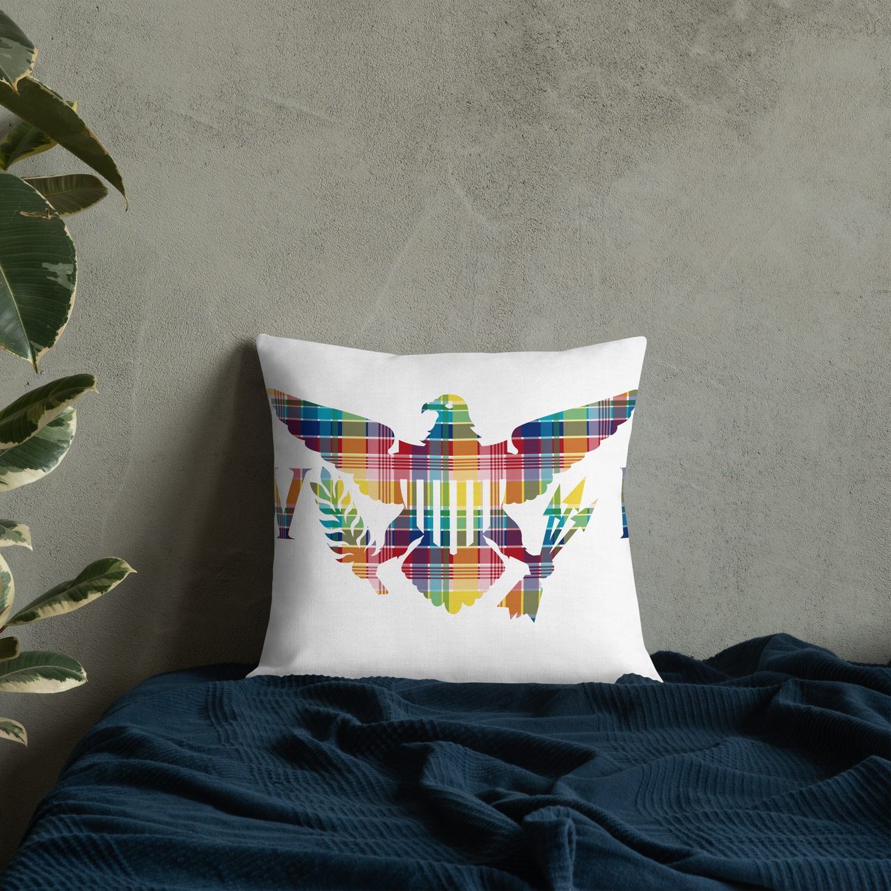 Virgin Islands Madras Throw Premium Pillow