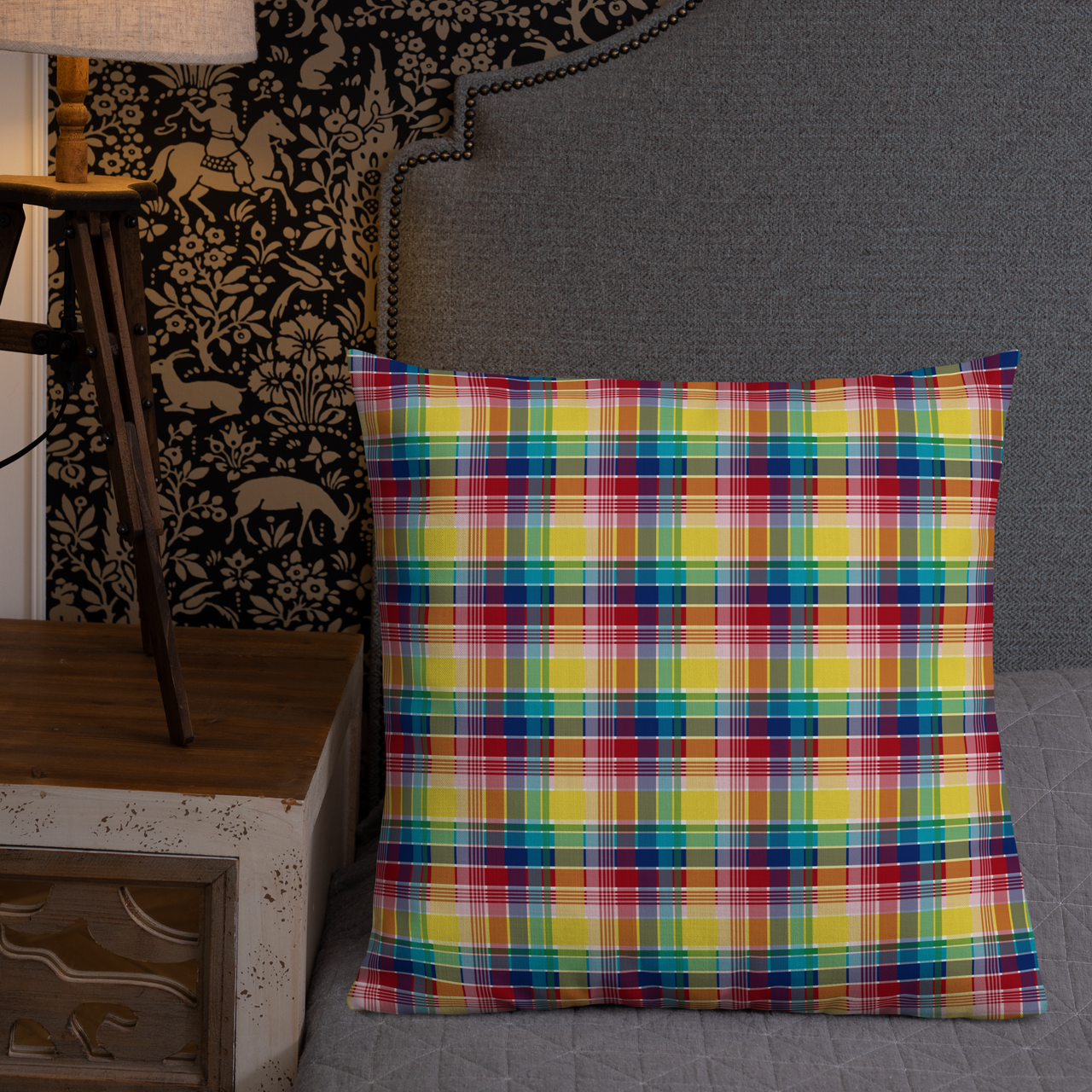 Virgin Islands Madras Throw Premium Pillow